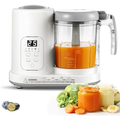 TopStrong Babyvoedselbereider, babyfood maker stoompan met dampen, mixen, ontdooien en verwarmen, multifunctionele babypap bereider met zelfreinigende functie, keukenmachine voor babyvoeding TopStrong Babyvoedselbereider, babyfood maker stoompan met dampen, mixen, ontdooien en verwarmen, multifunctionele babypap bereider met zelfreinigende functie, keukenmachine voor babyvoeding