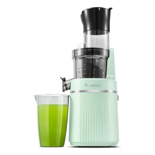 AAOBOSI Aobosi Slow Juicer voor hele groenten en fruit, BPA-vrij, elektrisch sappers, met 80 mm opening, winnaar voor groenten en fruit, achteruitfunctie, stille motor, groen