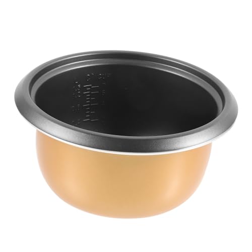 ANSNOW Rijstkoker Liner Rijstkoker Binnenpot Rijstpan Kookplaat Liner Pot Rijstkoker Inzetpot Roestvrij Rijstkoker Binnenste Kookpot Vervang Aluminiumlegenoodzaak/Gouden/25 * 25 * 11.7 Cm