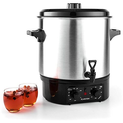 Klarstein Biggie Inmaakkoker, Inmaakpot, Inmaakpot, Glühwein, Elektrisch, Capaciteit: 27 liter, 2000 watt, instelbare temperatuur, timer tot 120 minuten, zilver