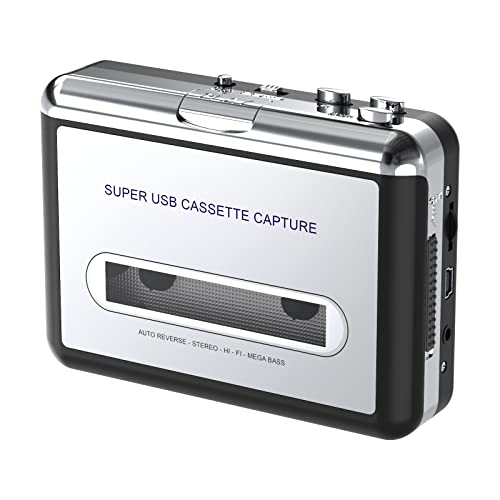 DIGITNOW! Draagbare cassettespeler / cassette naar mp3-converter Leg cassetteband vast op MP3 / CD-audio via USB