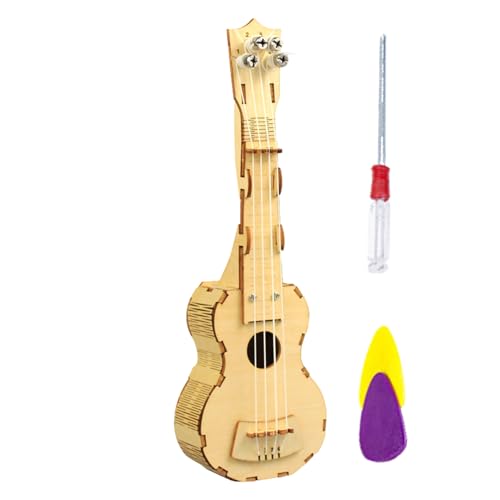 itrimaka Ukelele-kit bouw je eigen, gitaarkits bouw je eigen,Kinderen ukelele speelgoed handgemaakte ukeleles gitaar bouwpakket   Handgemaakt kinderukelelespeelgoed, doe-het-zelf klassiek instrument,