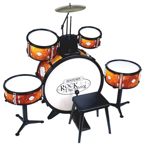 Bontempi BeatFusion Pro: Premium drum met krachtige basdrum en complete set drums, oranje, 700 x 400 x 800 mm