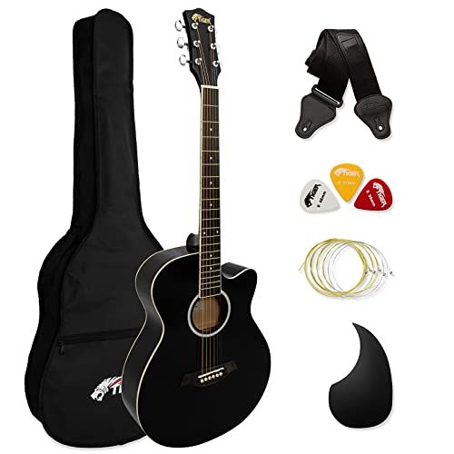 TIGER akoestische gitaar voor beginners zwart