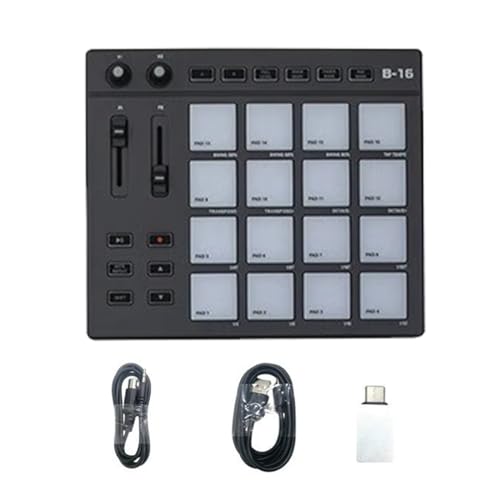 Kytxqikd B16 MIDI Keyboard Percussion Pad voor muziekproductie DJ Controller Arranger, eenvoudig te bedienen