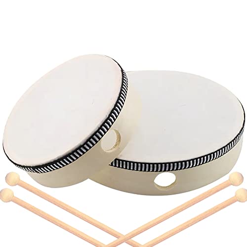 Sandirox Tamburijn trommel, voor kinderen, tamburijn trommel, handtrommel voor kinderen, handtrommel met slaggel, Percussion Tamburin, frame trommel met stokken voor muzieklessen, pedagogisch speelgoed