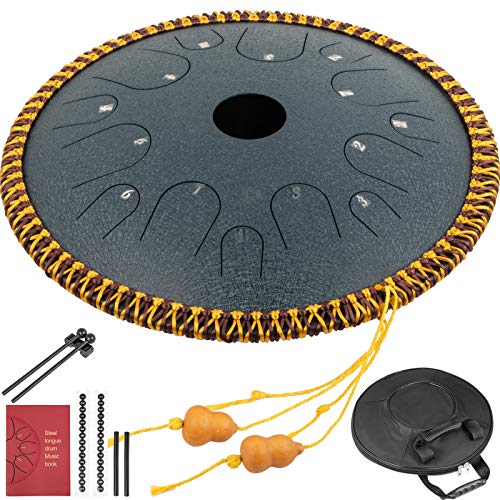 VEVOR Trommel met 14 talen, trommelvorm, 14 inch, diameter trommel van zuiver koperstaal, 14 noten, trommel voor Timpani met stalen tong met touwdecoratie