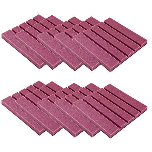 SGerste Geluiddempend Katoen Foam 25x25x2cm Geluiddichte Katoen Schuurde Wanddemper Spons 10st (Paars)