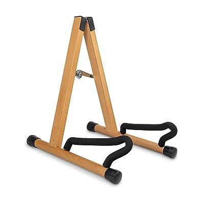 GEWA Gitaarstandaard Hout GS-60N, voor klassiek, akoestisch en elektrische gitaar ook voor roundback-gitaar Opvouwbaar 38 cm hoog natuurkleur GEWA Gitaarstandaard Hout GS-60N, voor klassiek, akoestisch en elektrische gitaar ook voor roundback-gitaar Opvouwbaar 38 cm hoog natuurkleur