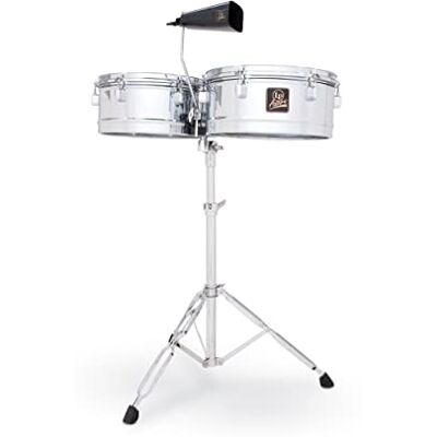 Latin Percussion LP LPA256 Timbales Aspire Chrome 13 "+ 14", stalen ketel diepte 16,5 cm, oppervlak geborsteld nikkel, incl. LP Aspire koebel Latin Percussion LP LPA256 Timbales Aspire Chrome 13 "+ 14", stalen ketel diepte 16,5 cm, oppervlak geborsteld nikkel, incl. LP Aspire koebel