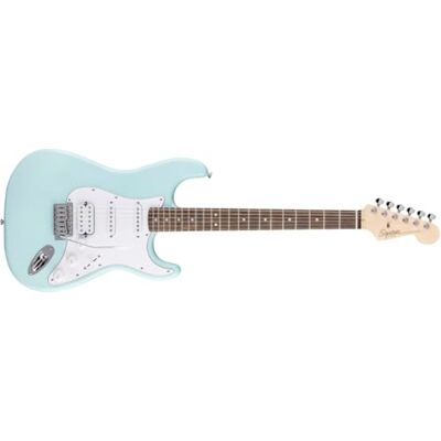 Fender Squier Debut Series HSS Stratocaster elektrische gitaar voor beginners met 2 jaar garantie, Daphne Blue Fender Squier Debut Series HSS Stratocaster elektrische gitaar voor beginners met 2 jaar garantie, Daphne Blue