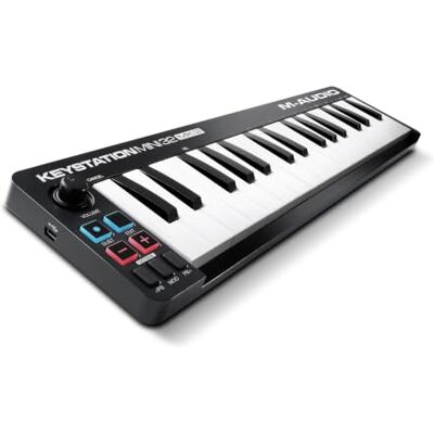 M-Audio Keystation Mini 32 MK3 USB MIDI-Controller Draagbaar Mini-Keyboard, 32 Aanslaggevoelige Toetsen en DAW-Opnamesoftware Inbegrepen M-Audio Keystation Mini 32 MK3 USB MIDI-Controller Draagbaar Mini-Keyboard, 32 Aanslaggevoelige Toetsen en DAW-Opnamesoftware Inbegrepen