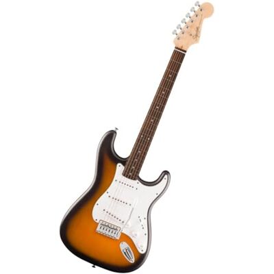 Fender Squier Debut Series Stratocaster Electric Guitar, Beginner Guitar, with 2-Year Warranty, 2-Colour Sunburst Fender Squier Debut Series Stratocaster Electric Guitar, Beginner Guitar, with 2-Year Warranty, 2-Colour Sunburst