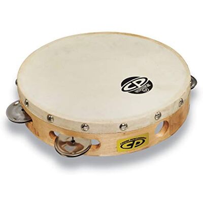 Latin Percussion LP Tambourin CP Wood met vacht één rij 8 inch Latin Percussion LP Tambourin CP Wood met vacht één rij 8 inch