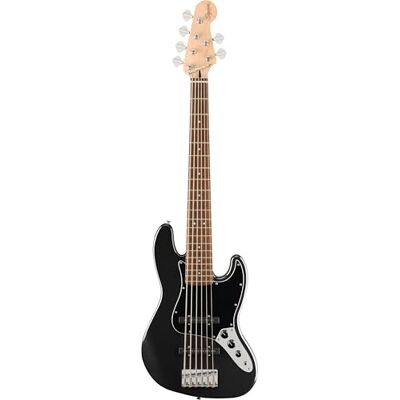 Fender Squier Affinity Series Jazz Bass VI LRL Black Metallic 6-snarige elektrische bas Fender Squier Affinity Series Jazz Bass VI LRL Black Metallic 6-snarige elektrische bas