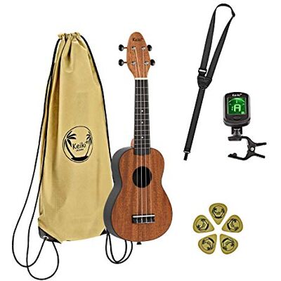 Ortega Guitars KEIKI K2 Serie Ukelele Set 4 String "Mahogany" incl. Gymbag/H-Tuner/5 Picks/Riem (K2-MAH) Ortega Guitars KEIKI K2 Serie Ukelele Set 4 String "Mahogany" incl. Gymbag/H-Tuner/5 Picks/Riem (K2-MAH)