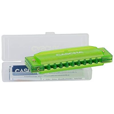 CASCHA Fun Blues Mundharmonika Green (incl. hard case and flyer) CASCHA Fun Blues Mundharmonika Green (incl. hard case and flyer)