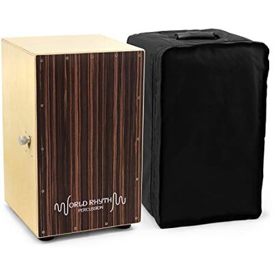 World Rhythm CAJ2-NT Cajon Full Size Cajon met verstelbare Snare, Gewatteerde Gigbag en Kussen Zwart World Rhythm CAJ2-NT Cajon Full Size Cajon met verstelbare Snare, Gewatteerde Gigbag en Kussen Zwart