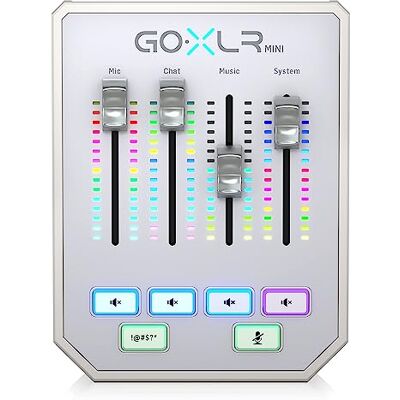 TC Helicon GoXLR MINI-WH Online Broadcast Mixer met USB/Audio-interface en Midas Preamp Alles-in-één audio-interface voor streamers en makers Ondersteunt Windows 7, 8, 10 & 11 Wit TC Helicon GoXLR MINI-WH Online Broadcast Mixer met USB/Audio-interface en Midas Preamp Alles-in-één audio-interface voor streamers en makers Ondersteunt Windows 7, 8, 10 & 11 Wit