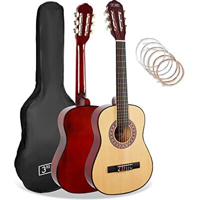 3rd Avenue 1/2 formaat klassieke Spaanse gitaar voor kinderen, beginnerspakket, met nylon snare, tas, snaren naturel 3rd Avenue 1/2 formaat klassieke Spaanse gitaar voor kinderen, beginnerspakket, met nylon snare, tas, snaren naturel