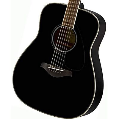 Yamaha FG820 Akoestische gitaar – Dreadnought body in volledige grootte, schaal 63 cm, massief sparrenhout, bodem en beugel van mahonie, palissander toets, stalen snaren, zwart Yamaha FG820 Akoestische gitaar – Dreadnought body in volledige grootte, schaal 63 cm, massief sparrenhout, bodem en beugel van mahonie, palissander toets, stalen snaren, zwart