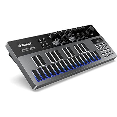 Donner Essential B1 analoge bassynthesizer en sequencer met intuïtieve gebruikersinterface, geheugen van 128 patronen, verzadigings- en vertragingseffecten, ideaal voor een klassiek zuurgeluid Donner Essential B1 analoge bassynthesizer en sequencer met intuïtieve gebruikersinterface, geheugen van 128 patronen, verzadigings- en vertragingseffecten, ideaal voor een klassiek zuurgeluid