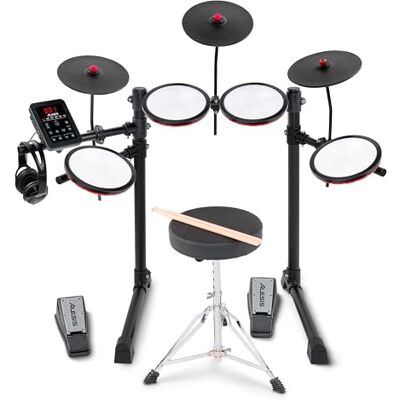 Alesis Turbo Max Elektronisch Drumstel Compact, Opvouwbaar, Stille Meshpads, 8" Toms, 8" Cymbals, Bluetooth, Drumkruk, Hoofdtelefoon, Stokken, voor Beginners Alesis Turbo Max Elektronisch Drumstel Compact, Opvouwbaar, Stille Meshpads, 8" Toms, 8" Cymbals, Bluetooth, Drumkruk, Hoofdtelefoon, Stokken, voor Beginners
