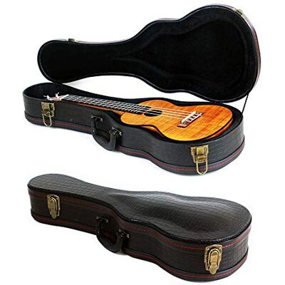 Roaring Iron Ukulele Hard Case, Tenor Ukelele Case, 26 Inch Krokodil Patroon Lederen Ardennen Oppervlak Met Pluche Interieur Houten Koffer (Zwart) Roaring Iron Ukulele Hard Case, Tenor Ukelele Case, 26 Inch Krokodil Patroon Lederen Ardennen Oppervlak Met Pluche Interieur Houten Koffer (Zwart)