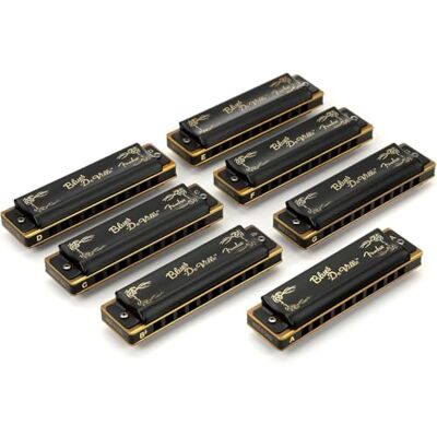 Fender Blues Harmonica DeVille 7' Set in Case, 0990702049 Fender Blues Harmonica DeVille 7' Set in Case, 0990702049