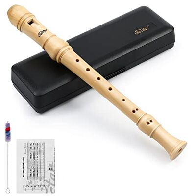 Eastar Sopraan Recorder Instrument voor Kinderen Volwassenen Beginners, Duitse vingerzetting C Key Esdoorn Houten Recorder, 3-delige Recorder met Hard Case, Vingergrafiek, Schoonmaakkit, ERS-31GM Eastar Sopraan Recorder Instrument voor Kinderen Volwassenen Beginners, Duitse vingerzetting C Key Esdoorn Houten Recorder, 3-delige Recorder met Hard Case, Vingergrafiek, Schoonmaakkit, ERS-31GM