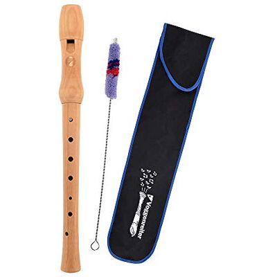 Voggenreiter Voggy's houten blokfluit set ruitenwissers stoffen tas set voor beginners en gevorderden (C-sopraan, Duitse handgreep, enkel gat, lengte: 32 cm), bruin Voggenreiter Voggy's houten blokfluit set ruitenwissers stoffen tas set voor beginners en gevorderden (C-sopraan, Duitse handgreep, enkel gat, lengte: 32 cm), bruin