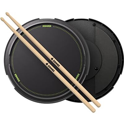 Donner Drum Practice Pad 30,5 cm, Quiet Drum Pad met Verwijderbare Snare Simulatie Ingebouwde 800 Stalen Ballen, Drum Sticks, 40 Standaard Rudimenten (Zwart) Donner Drum Practice Pad 30,5 cm, Quiet Drum Pad met Verwijderbare Snare Simulatie Ingebouwde 800 Stalen Ballen, Drum Sticks, 40 Standaard Rudimenten (Zwart)