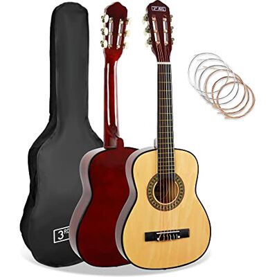 3rd Avenue 1/4 formaat klassieke Spaanse gitaar voor kinderen, beginnerspakket, met nylon snaren, tas, snaren naturel 3rd Avenue 1/4 formaat klassieke Spaanse gitaar voor kinderen, beginnerspakket, met nylon snaren, tas, snaren naturel