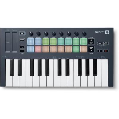 Novation FLkey Mini Draagbaar MIDI-toetsenbord-controller met 25 toetsen, met FL Studio integratie voor muziekproductie Novation FLkey Mini Draagbaar MIDI-toetsenbord-controller met 25 toetsen, met FL Studio integratie voor muziekproductie