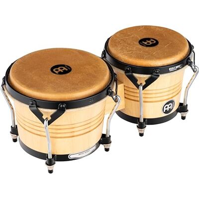 Meinl Percussion LC300NT-M Wood Bongo-set, Artist Series Luis Conte, diameter 17,15 cm en 20,32 cm (8 inch), naturel Meinl Percussion LC300NT-M Wood Bongo-set, Artist Series Luis Conte, diameter 17,15 cm en 20,32 cm (8 inch), naturel