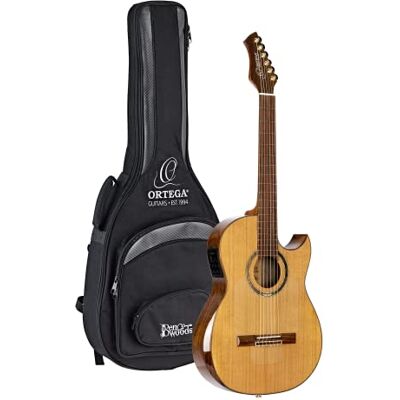Ortega Guitars Concert Signature Signature Elektrische gitaar, slim neck, thine line body, inclusief Gig Bag en beschermfolie, massief roodspar, walnoot, natuur (FLAMETAL-TWO) Ortega Guitars Concert Signature Signature Elektrische gitaar, slim neck, thine line body, inclusief Gig Bag en beschermfolie, massief roodspar, walnoot, natuur (FLAMETAL-TWO)