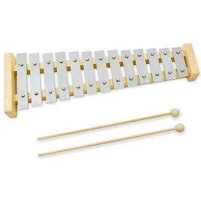 A-Star 13-noot sopraan klokkenspel xylofoon met zilveren toetsen en twee houten kloppers diatonisch 2 octaven G5 tot E6 A-Star 13-noot sopraan klokkenspel xylofoon met zilveren toetsen en twee houten kloppers diatonisch 2 octaven G5 tot E6
