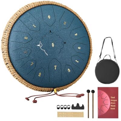 VEVOR Stalen tongtrommel, 12 in 13 noten regentrommel voor buitentuin, C grote muzikale drums met muziekboek en hamers, percussie-instrument voor meditatie, yoga, muzikale opvoeding voor beginners VEVOR Stalen tongtrommel, 12 in 13 noten regentrommel voor buitentuin, C grote muzikale drums met muziekboek en hamers, percussie-instrument voor meditatie, yoga, muzikale opvoeding voor beginners