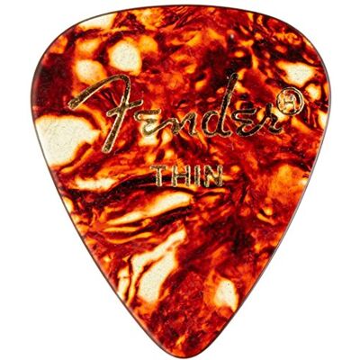 Fender Klassieke celluloid gitaarplectrums 351 vorm, schildpad schildpad, dun, 144 stuks Fender Klassieke celluloid gitaarplectrums 351 vorm, schildpad schildpad, dun, 144 stuks