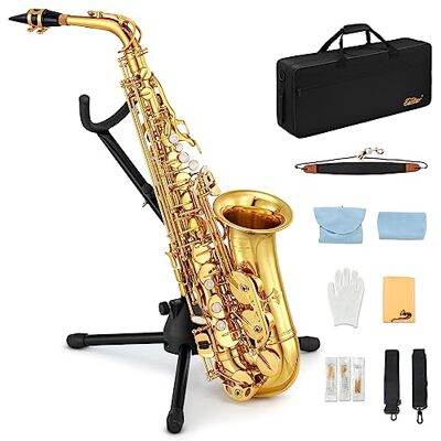 Eastar AS-Ⅱ Student Altsaxofoon E Platte Gouden Lak Alt Beginner Sax Volledige Kit Met Draagtas Mondstuk Bandjes Rieten Stand Eastar AS-Ⅱ Student Altsaxofoon E Platte Gouden Lak Alt Beginner Sax Volledige Kit Met Draagtas Mondstuk Bandjes Rieten Stand