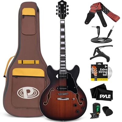 Pyle Elektrische Gitaar Gitaarset Volledige Maat Jazz Instrument Kit met Gigbag- Matte Afwerking Pyle Elektrische Gitaar Gitaarset Volledige Maat Jazz Instrument Kit met Gigbag- Matte Afwerking