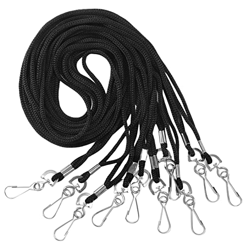 Yoosso 100 stuks sleutelhangers zwart, 48,5 cm sleutelkoord polyester schouderband met karabijnhaak sleutelkoord lang voor ID-kaarten kaarthoezen sleutels