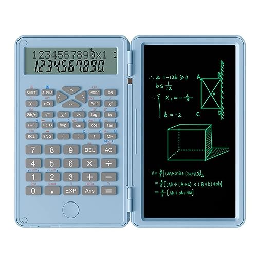 Cuifati Wetenschappelijke Rekenmachine met Notitieblok, 10 Cijfers LCD-scherm Calculator Calculator, Pocket Mute Multifunctionele Desktopcalculator voor Studenten, Middelbare School en (Hemelsblauw)