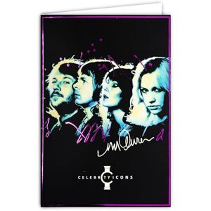 Les Collections Rétro Celebrity Icons Kaart, officiële licentie, Sidney Maurer, Zweedse groep, popmuziek, 70s, open kaart, wit, 23 x 17 cm, met witte envelop, 12 x 17,5 cm, voor verjaardag, vertrek, pensioen, verzamelaar Les Collections Rétro Celebrity Icons Kaart, officiële licentie, Sidney Maurer, Zweedse groep, popmuziek, 70s, open kaart, wit, 23 x 17 cm, met witte envelop, 12 x 17,5 cm, voor verjaardag, vertrek, pensioen, verzamelaar