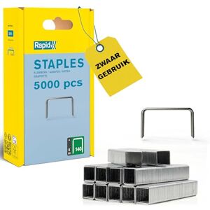 Rapid Nieten No. 140, 6 mm, vlakdraadnieten van gegalvaniseerd staal, 5000 stuks, voor hout en folie Rapid Nieten No. 140, 6 mm, vlakdraadnieten van gegalvaniseerd staal, 5000 stuks, voor hout en folie