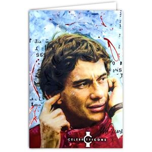 Les Collections Rétro Kaart Celebrity Icons Officiële licentie Sidney Maurer Ayrton Senna Braziliaanse autobestuurder Witte open kaart 23 x 17 cm met witte envelop 12 x 17,5 cm voor verjaardag, vertrek verzamelaar Les Collections Rétro Kaart Celebrity Icons Officiële licentie Sidney Maurer Ayrton Senna Braziliaanse autobestuurder Witte open kaart 23 x 17 cm met witte envelop 12 x 17,5 cm voor verjaardag, vertrek verzamelaar