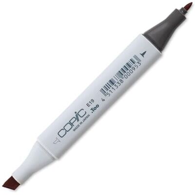 Copic Classic Marker Type E 19, Redwood, professionele layout marker, op alcoholbasis, met een brede en een fijne punt Copic Classic Marker Type E 19, Redwood, professionele layout marker, op alcoholbasis, met een brede en een fijne punt