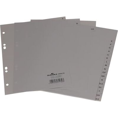 Durable 6550 10 registers A Z, 20 vellen, AS, grijs Durable 6550 10 registers A Z, 20 vellen, AS, grijs