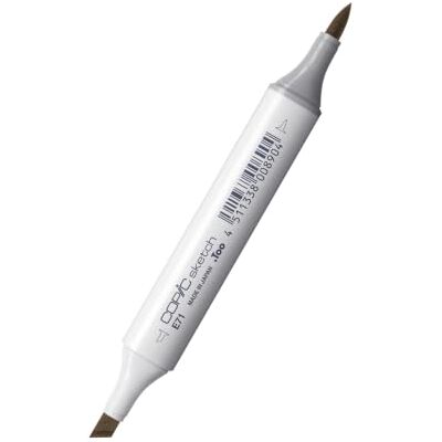 Copic Sketch Marker Type E 71, Champagne, professionele brush marker, op alcoholbasis, met één Super Brush punt en één Medium Broad punt Copic Sketch Marker Type E 71, Champagne, professionele brush marker, op alcoholbasis, met één Super Brush punt en één Medium Broad punt