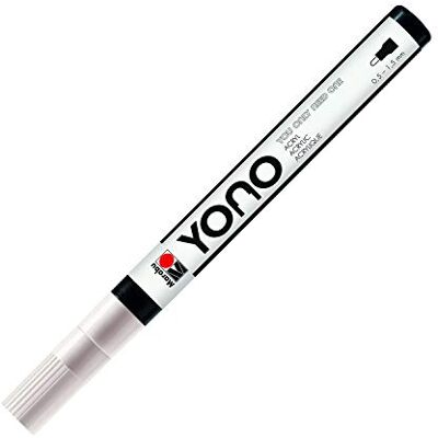 Marabu YONO Marker, 12400101070, wit 070, veelzijdige acrylstift met fijne Japanse ronde punt 0,5-1,5 mm, op waterbasis, lichtecht en waterbestendig, voor bijna alle ondergronden Marabu YONO Marker, 12400101070, wit 070, veelzijdige acrylstift met fijne Japanse ronde punt 0,5-1,5 mm, op waterbasis, lichtecht en waterbestendig, voor bijna alle ondergronden